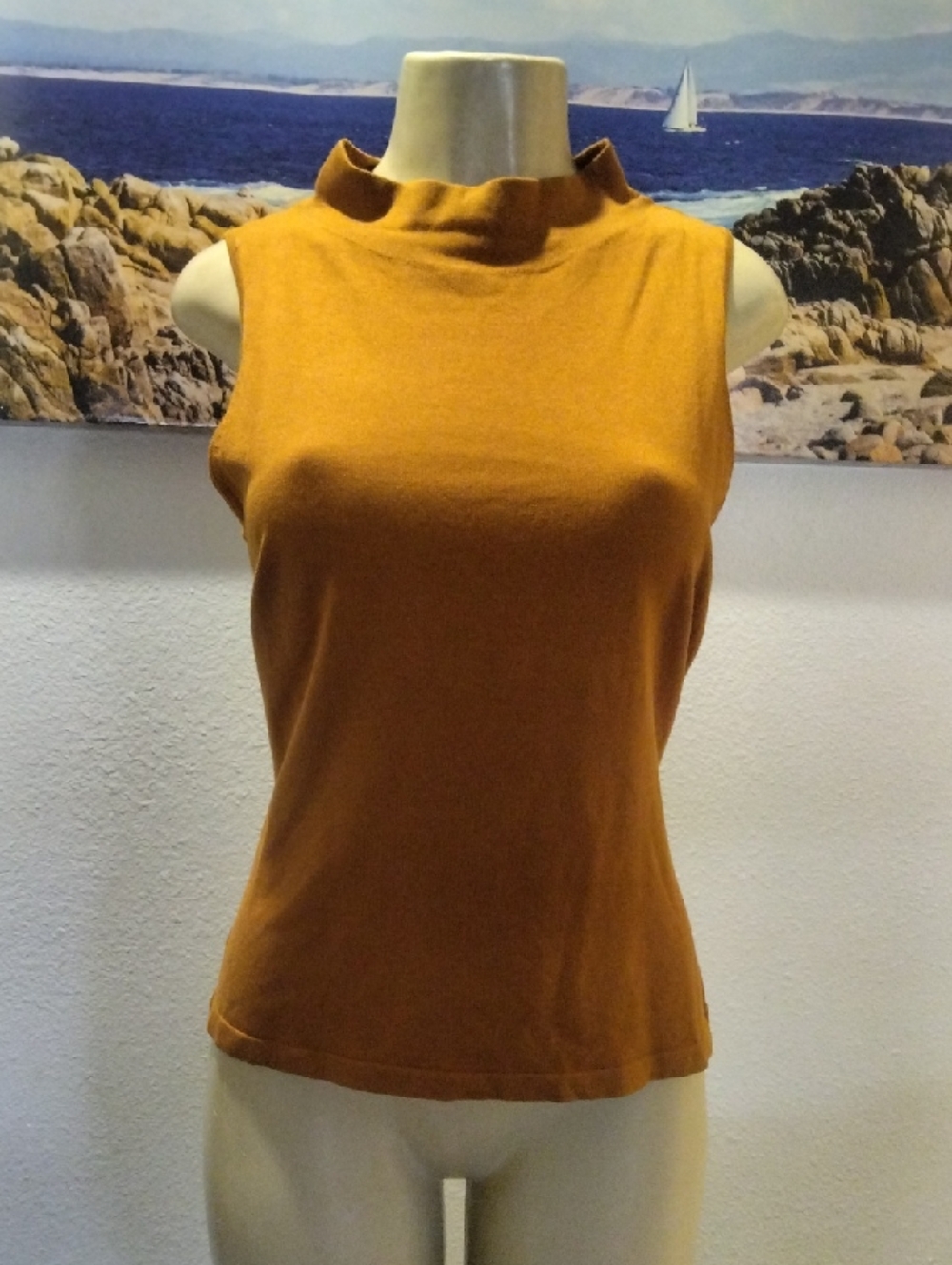 a new day Sleeveless Mock Neck Tank in Mustard